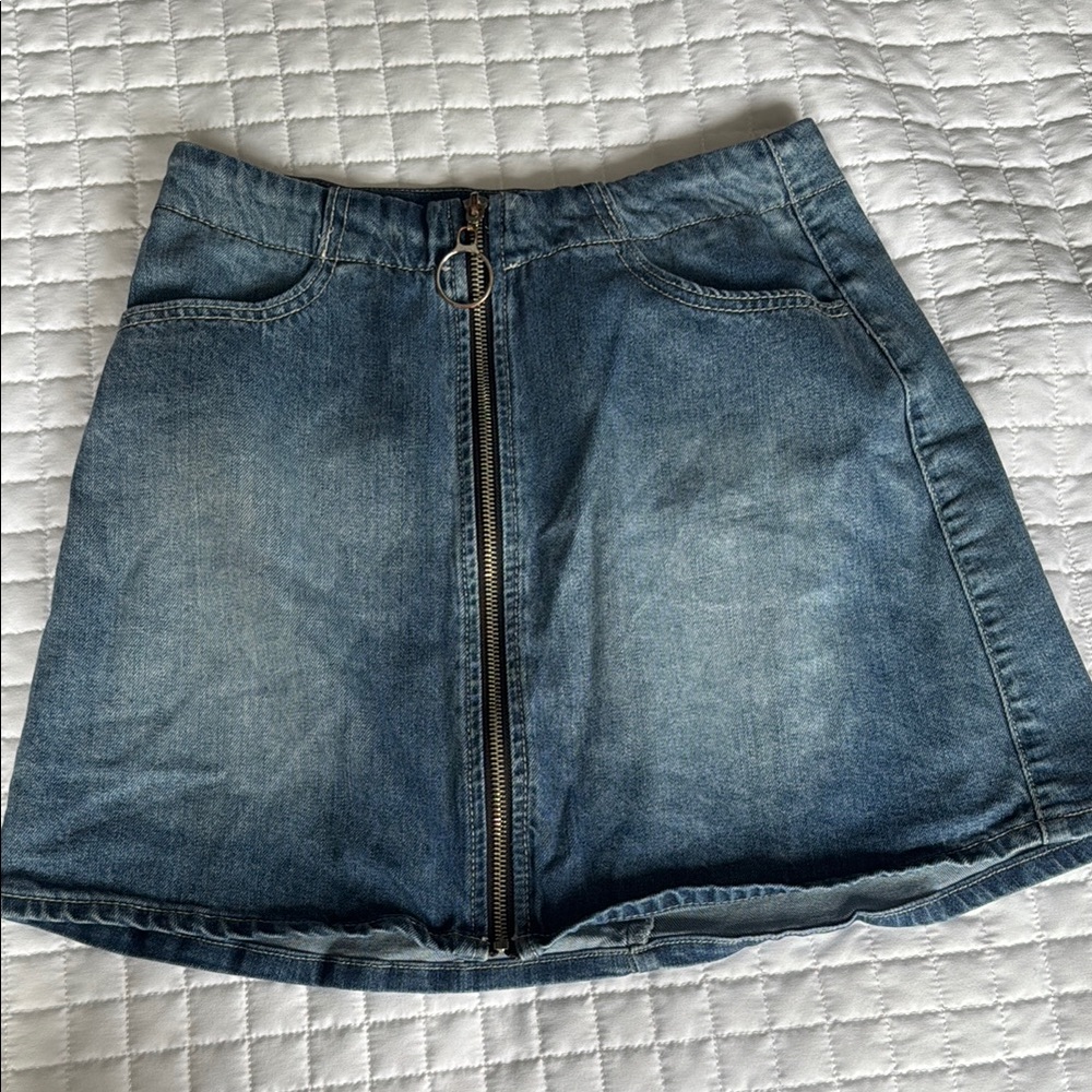 Rewash Blue A-Line Mini Skirt Casual